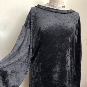 Free People charcoal velour top